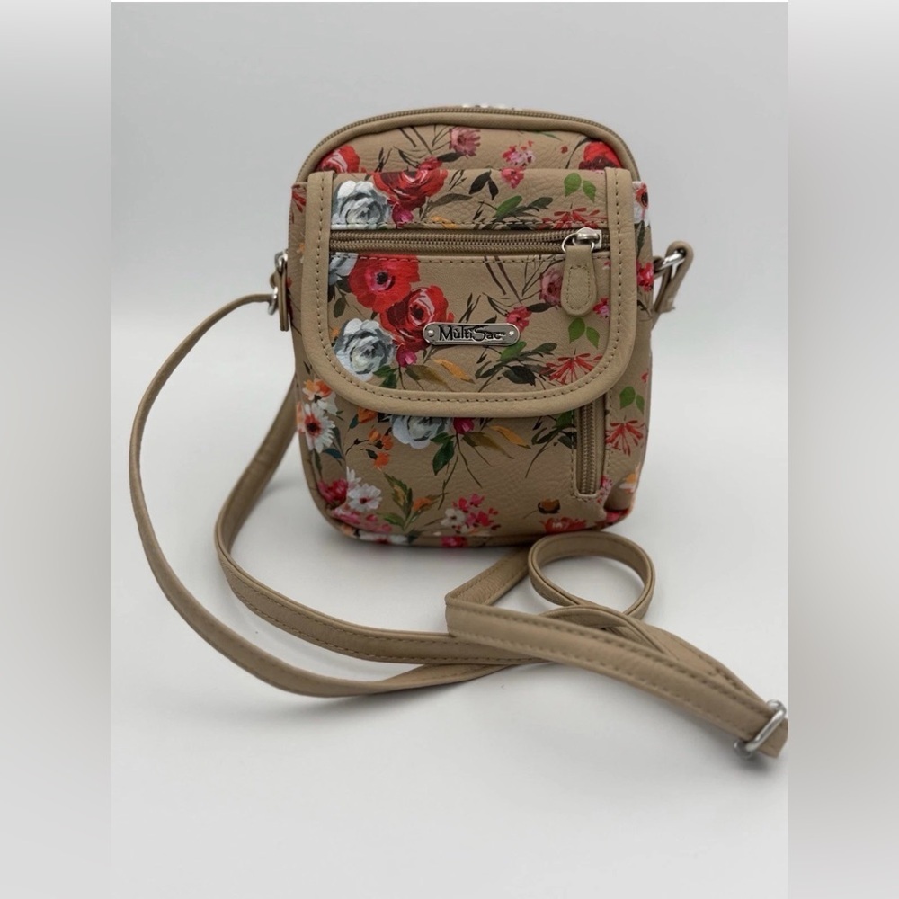MultiSac Mini Micro Everest Crossbody Shoulder Bag Purse Floral Print Adjust EUS - Picture 3 of 10